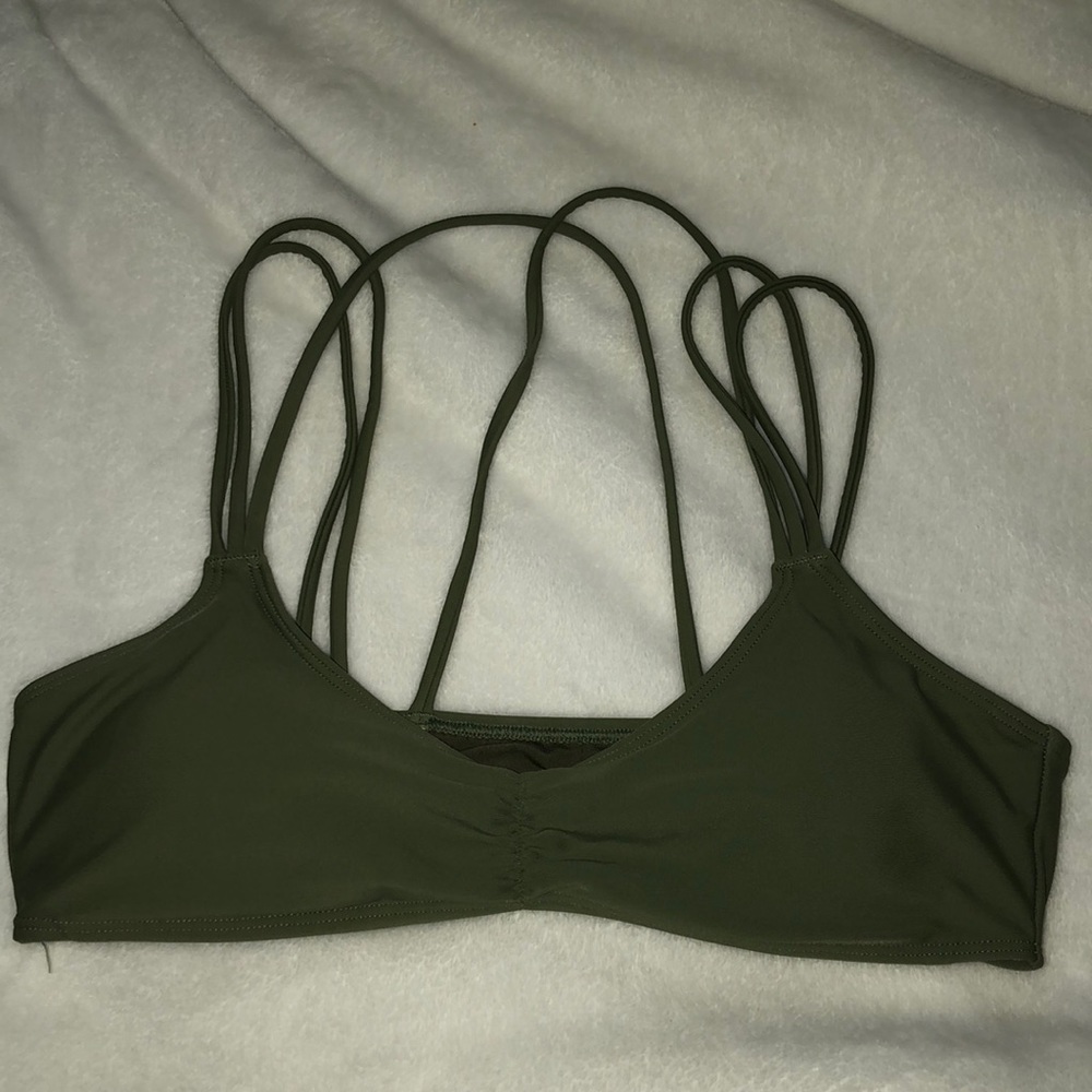 Aerie army green bikini top